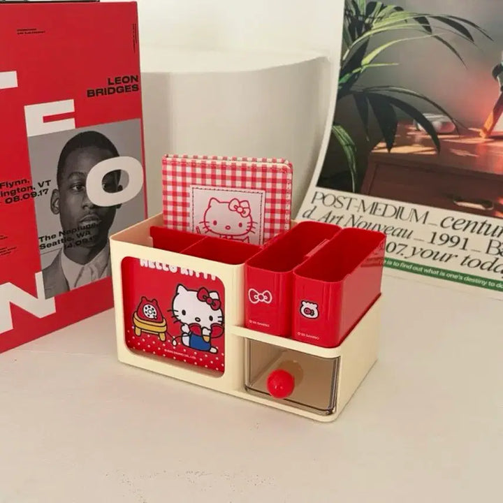 [BUNJANG] Kitty Desk Organizer Pen Holder / [정품/2종류] 키티 데스크 칸칸이 수납함 연필꽂이 정리함(새상품)