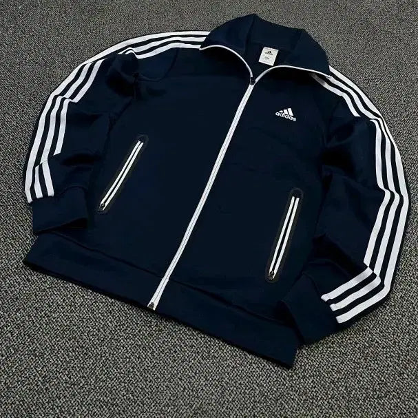 [BUNJANG] Adidas Navy Zip-up / 아디다스 삼선 네이비 집업 95 스티커하자