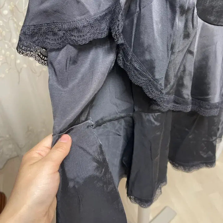 [BUNJANG] Lingerie Slip Dress / 블랙 레이스 란제리 슬립 원피스
