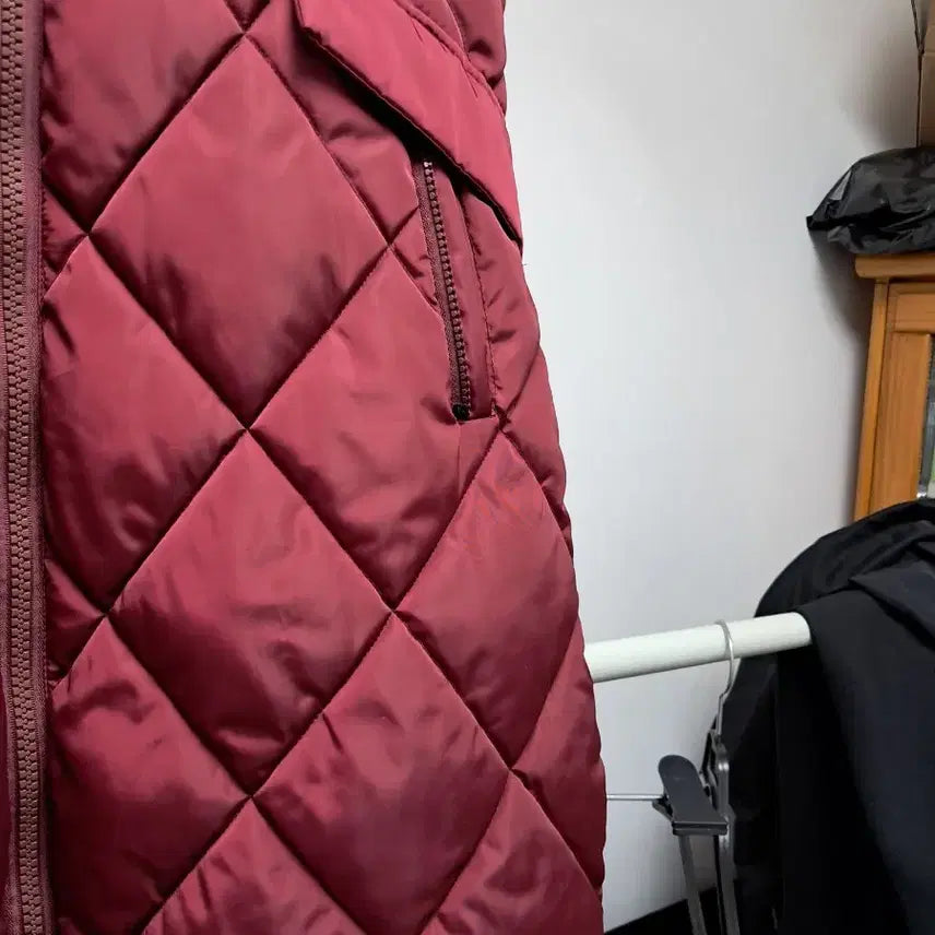 [BUNJANG] Quilted Long Vest / 버건디 퀼팅 롱 조끼 패딩 77사이즈