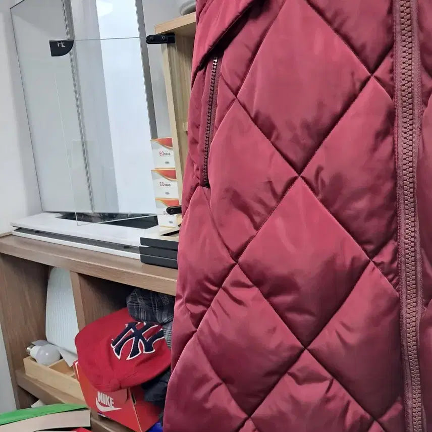 [BUNJANG] Quilted Long Vest / 버건디 퀼팅 롱 조끼 패딩 77사이즈