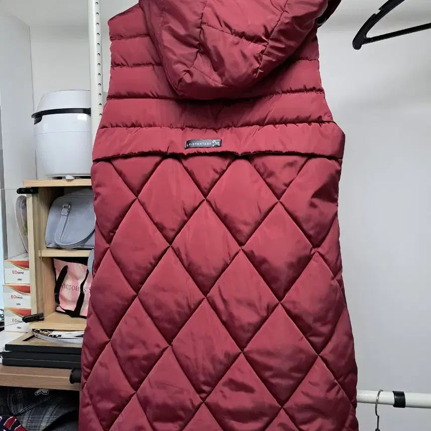 [BUNJANG] Quilted Long Vest / 버건디 퀼팅 롱 조끼 패딩 77사이즈
