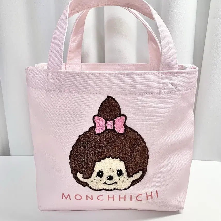 [BUNJANG] Monchhichi Embroidered Lunch Bag Tote Bag Eco Bag / Monchhichi 몬치치 몽치치 자수 런치백 토트백 에코백 아베일
