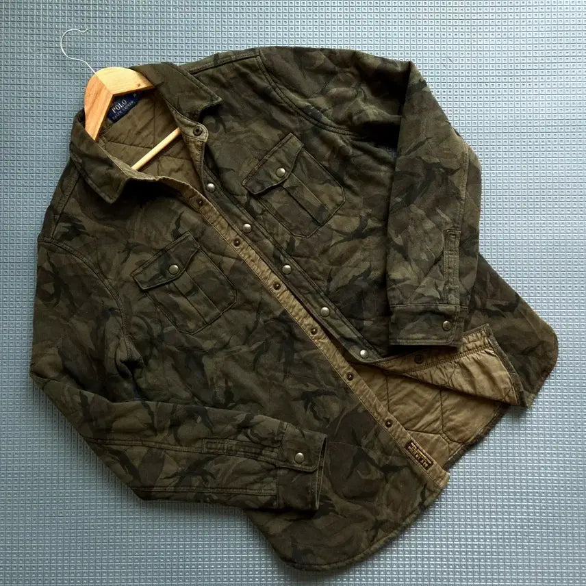[BUNJANG] Polo Ralph Lauren Camouflage Quilted Shirt Jacket / 폴로 랄프로렌 카모플라주 퀼팅누빔 셔츠 자켓