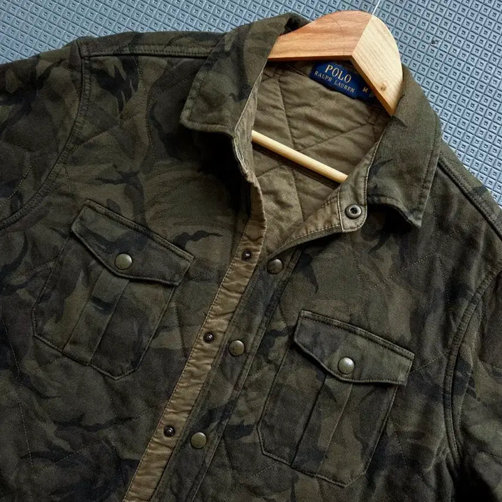 [BUNJANG] Polo Ralph Lauren Camouflage Quilted Shirt Jacket / 폴로 랄프로렌 카모플라주 퀼팅누빔 셔츠 자켓