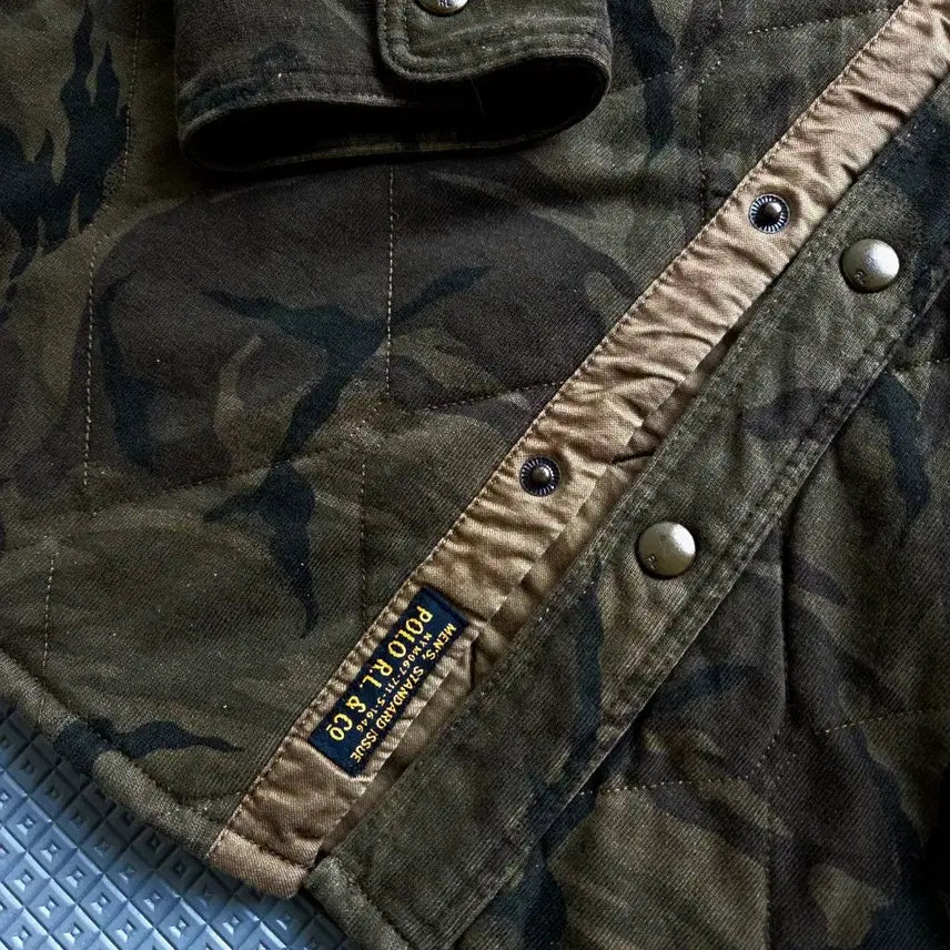[BUNJANG] Polo Ralph Lauren Camouflage Quilted Shirt Jacket / 폴로 랄프로렌 카모플라주 퀼팅누빔 셔츠 자켓