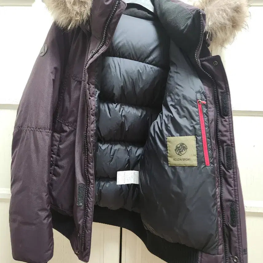 [BUNJANG] Kolon Purple Fur Hooded Padded Jacket / 코오롱퍼플/퍼 후드 패딩 점퍼95
