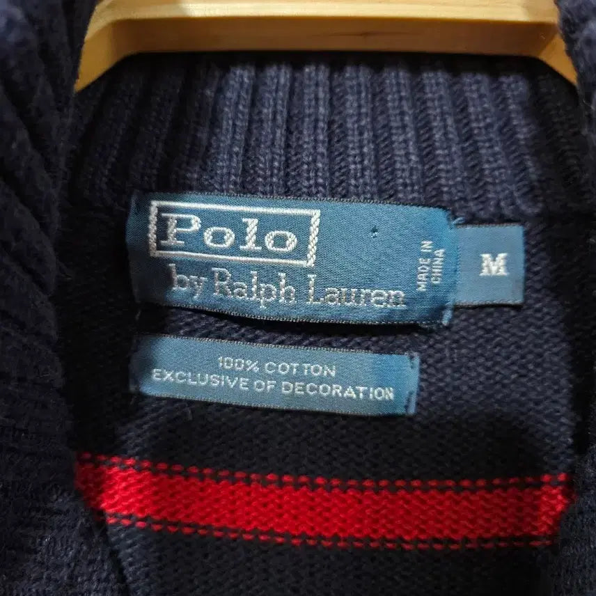[BUNJANG] Polo Ralph Lauren Stripe Half-Zip Knit Sweater / 폴로 랄프로렌 스트라이프 하프집업 니트 M