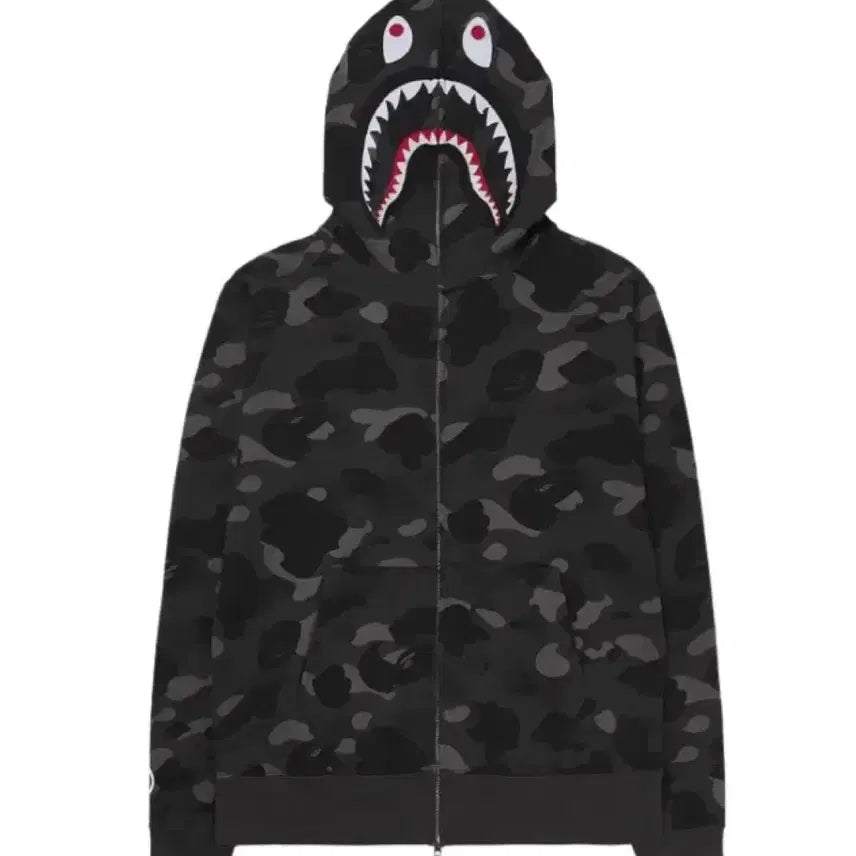 [BUNJANG] Bape Shark Hoodie Black / 베이프 샤크후드 흑계