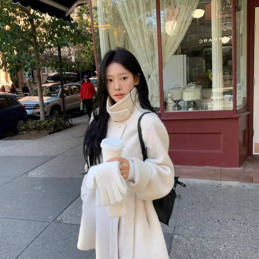 [BUNJANG] Leeds Ash Alpaca Half Coat / Leeds 리즈 더위시 Ash alpaca half coat