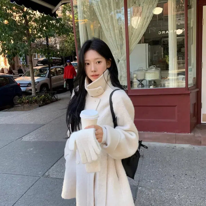 [BUNJANG] Leeds Ash Alpaca Half Coat / Leeds 리즈 더위시 Ash alpaca half coat