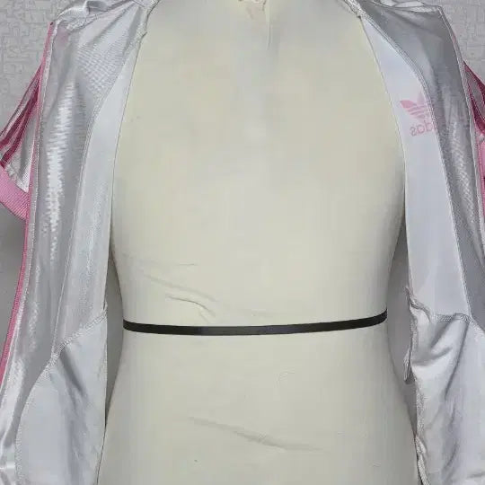 [BUNJANG] Adidas White Pink Short Sleeve Hoodie Zip-up (Size M) / 아디다스 화이트 핑크 반팔 후드 집업 M