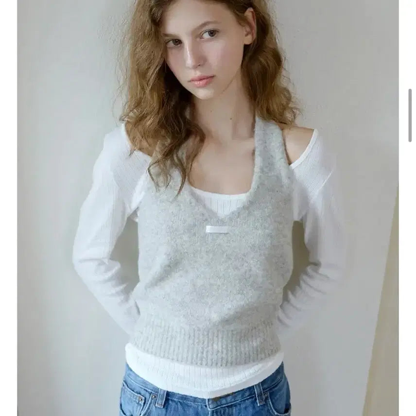 [BUNJANG] Letter From Moon Wool Knit Bustier / 레터프롬문 울 니트 뷔스티에