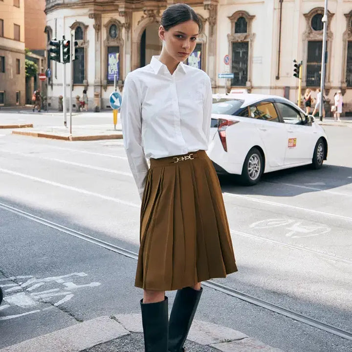 [BUNJANG] General Idea Double Pleated Skirt (M, Sealed) / 제너럴 아이디어 더블 플리츠 스커트 (m, 택달린 새 상품)