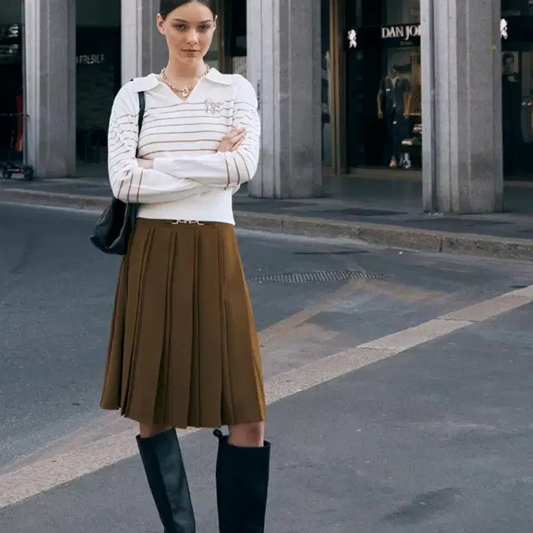 [BUNJANG] General Idea Double Pleated Skirt (M, Sealed) / 제너럴 아이디어 더블 플리츠 스커트 (m, 택달린 새 상품)