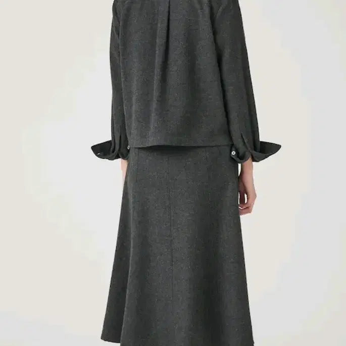 [BUNJANG] Wool Pocket Crop Shirt - Ash / 빈폴레이디스 울 포켓 크롭 셔츠 -애쉬