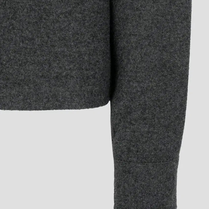 [BUNJANG] Wool Pocket Crop Shirt - Ash / 빈폴레이디스 울 포켓 크롭 셔츠 -애쉬