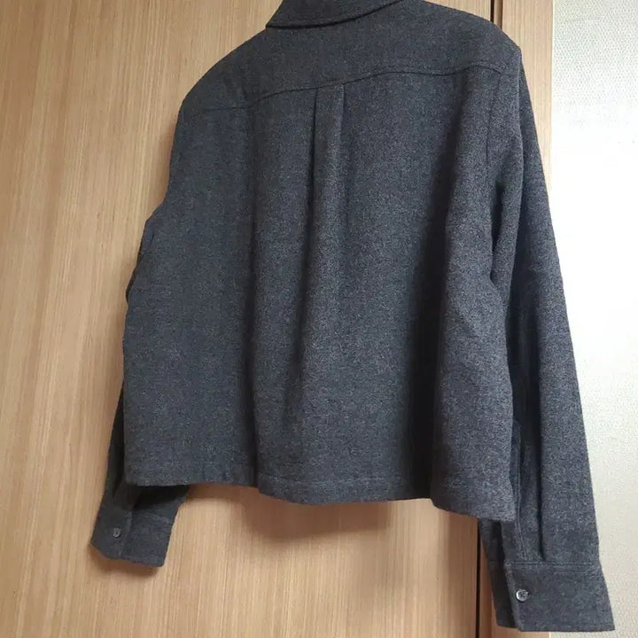 [BUNJANG] Wool Pocket Crop Shirt - Ash / 빈폴레이디스 울 포켓 크롭 셔츠 -애쉬