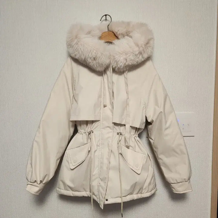 [BUNJANG] Puff Collar Padded Jacket / 새상품)퍼카라 패딩 허리쏙 44-77