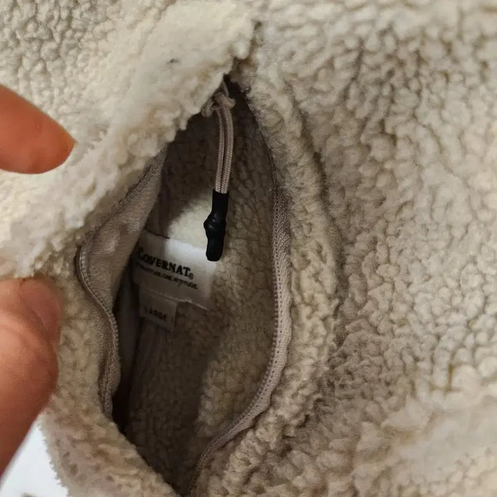 [BUNJANG] Covernat Fleece Jacket Ivory (Size: L) / 상태A+)양면. 커버낫 양털 플리스 집업 아이보리 라지