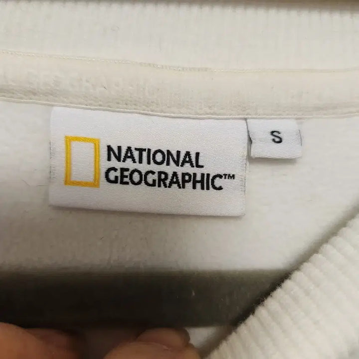 [BUNJANG] National Geographic Fleece Sweatshirt (White, 95-100) / 상태A+)내셔널지오그래픽 뽀글이 플리스 맨투맨 화이트 95-100