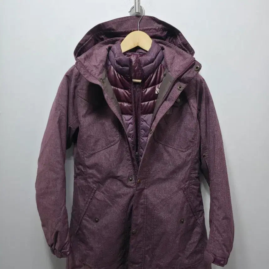 [BUNJANG] Purple Hooded Detachable Padded Jacket / 밀레 내피내장 S  퍼플 후드 탈부착 패딩 자켓