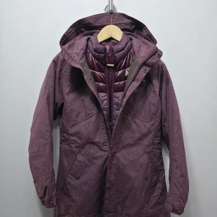 [BUNJANG] Purple Hooded Detachable Padded Jacket / 밀레 내피내장 S  퍼플 후드 탈부착 패딩 자켓