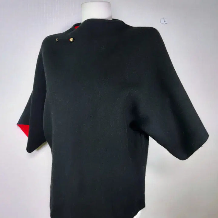 [BUNJANG] Winter Knit Top / 가오리핏 겨울반팔니트 55 66 블랙레드 배색