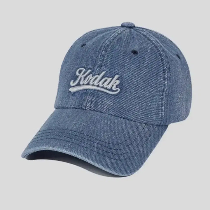[BUNJANG] Kodak Washing Denim Relaxed Fit Ball Cap / 코닥 워싱 데님 릴렉스핏 볼캡 BLUE