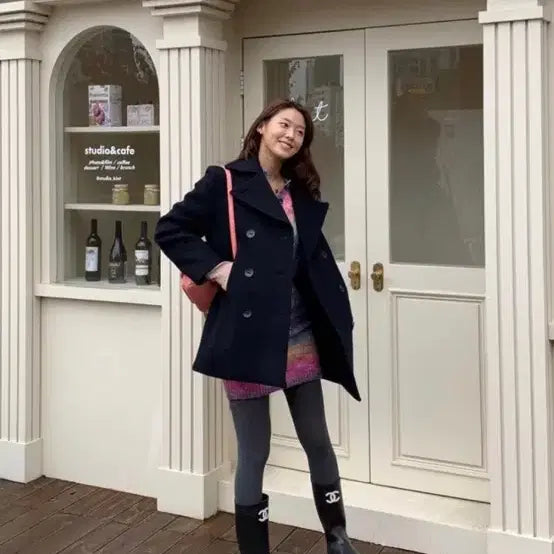 [BUNJANG] ENJ O'blues Oversized Half Pea Coat / 엔조블루스 오버핏 하프 피코트