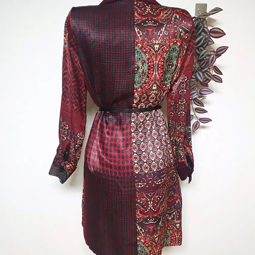 [BUNJANG] Zara Patchwork Print Mini Dress Red M / 자라 패치워크프린팅 미니원피스 66 레드 M