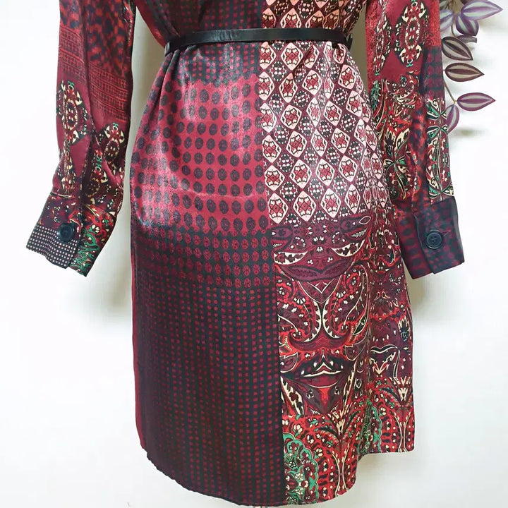[BUNJANG] Zara Patchwork Print Mini Dress Red M / 자라 패치워크프린팅 미니원피스 66 레드 M