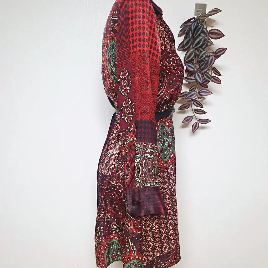 [BUNJANG] Zara Patchwork Print Mini Dress Red M / 자라 패치워크프린팅 미니원피스 66 레드 M