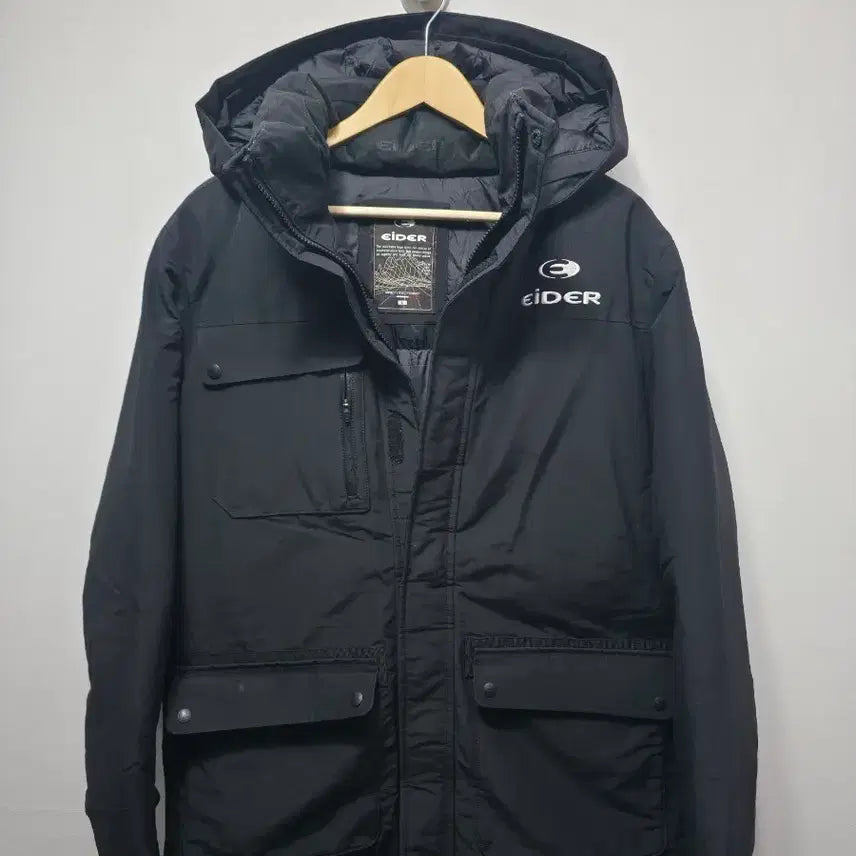 [BUNJANG] Ider Black Hooded Padded Jacket (Size L) / 아이더 블랙 패딩 점퍼 후드 탈부착 L