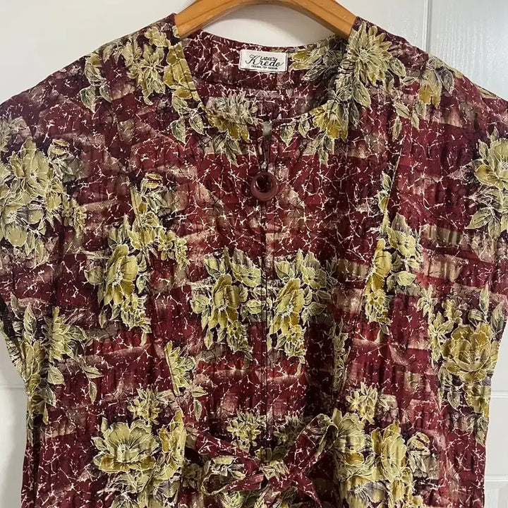 [BUNJANG] Vintage Floral Summer Casual Dress / (일본 수입 빈티지)반팔 나시 원피스 꽃 리본 여름 캐주얼