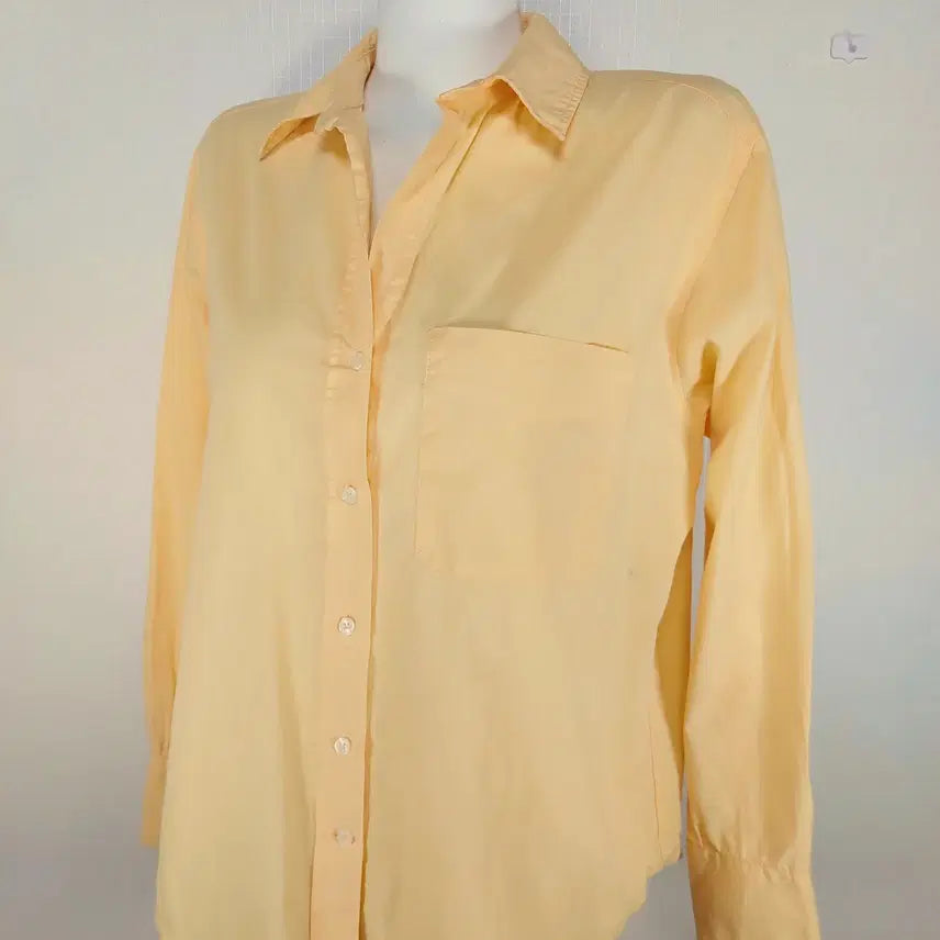 [BUNJANG] Zara One Pocket Collar Shirt - Yellow (Size M) / 자라 원포켓 카라셔츠 66 옐로우 M