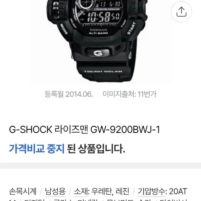 [BUNJANG] G-Shock Raysman Solar Powered Watch / G-SHOCK 라이즈맨 태양광 손목시계