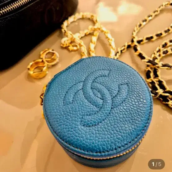 [BUNJANG] Chanel Coco Logo Caviar Blue / 샤넬 코코 로고 캐비어 블루