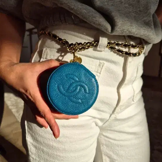 [BUNJANG] Chanel Coco Logo Caviar Blue / 샤넬 코코 로고 캐비어 블루