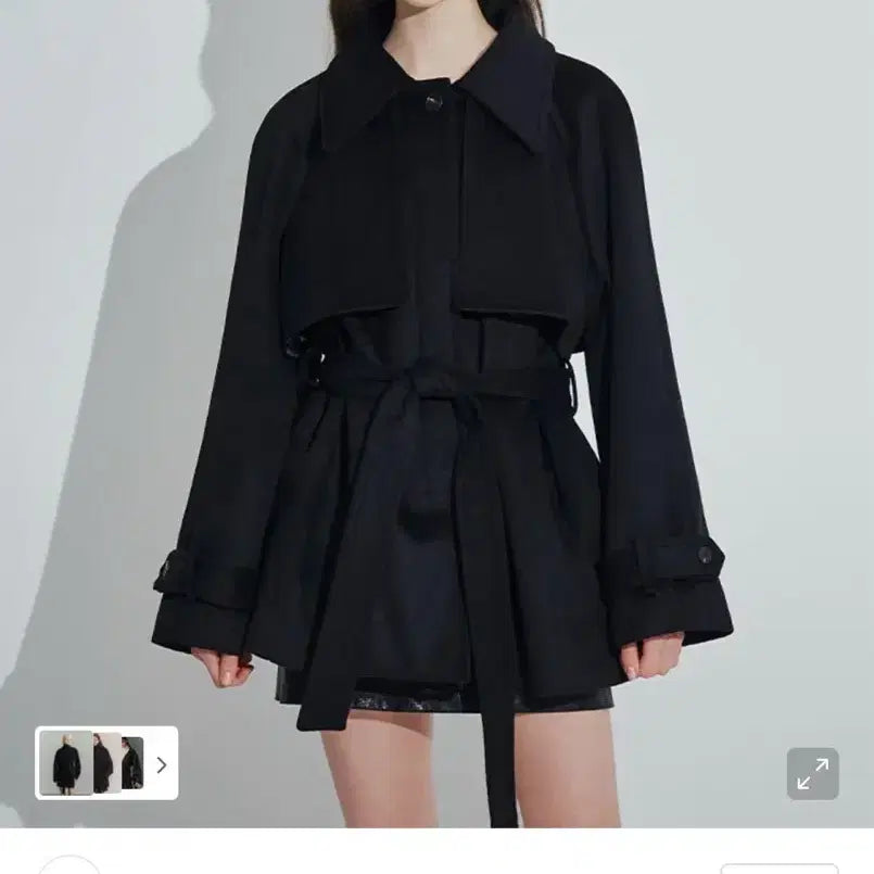 [BUNJANG] Black Wool Half Coat (New with Tag) / 로제프란츠 울 하프 코트 블랙 택달린새상품