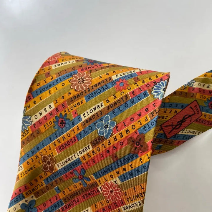 [BUNJANG] YSL Flower Tie / 입생로랑(YSL) 플라워 명품 정품 넥타이