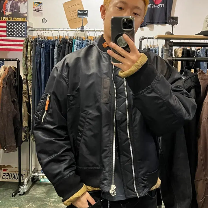 [BUNJANG] Mihara Yasuhiro Reversible MA1 Quilted Jacket / [48] 미하라야스히로 리버서블 MA1 퀼팅 자켓 A07BL052