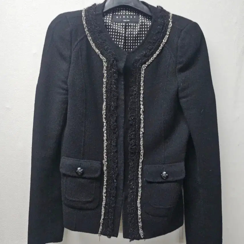 [BUNJANG] Sisley Black Tweed Jacket 42 / 시슬리 블랙 트위드 자켓  42