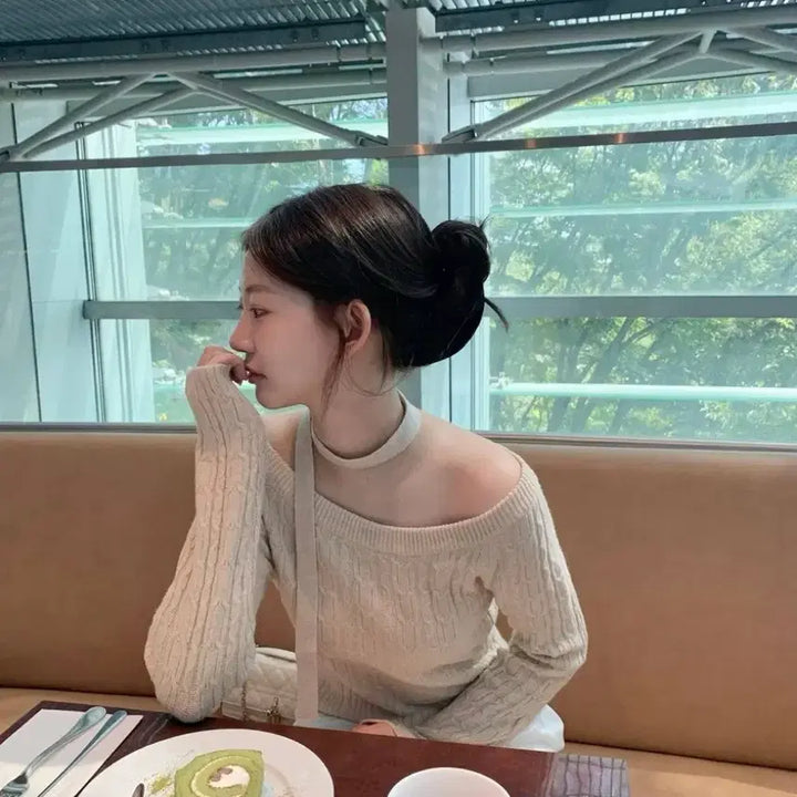 [BUNJANG] Jennio Cinnamon Cable Knit (Beige) / 제니오 시나몬 케이블 니트(베이지)