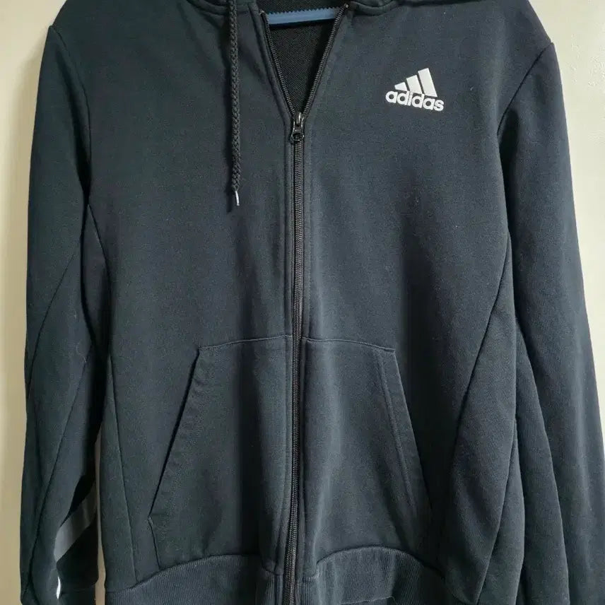 [BUNJANG] Adidas Black Fleece Hoodie / 아디다스 블랙 기모 후드집업