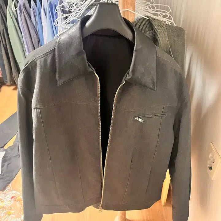 [BUNJANG] Drawfit XL Leather Collar Jacket / 드로우핏 레더 카라 자켓 xl