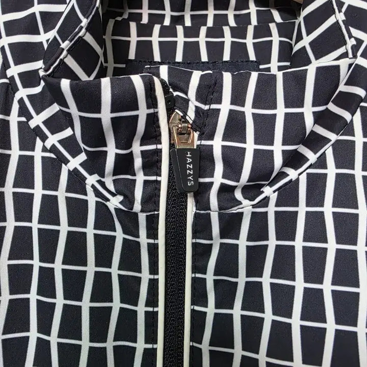 [BUNJANG] Hazzys Navy Check Pattern Windbreaker Jacket (105) / 헤지스 네이비 체크 패턴 바람막이 점퍼  사이즈 105 춘추용 여름까지