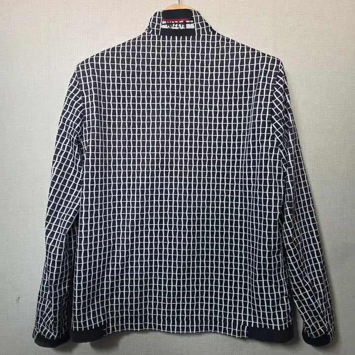 [BUNJANG] Hazzys Navy Check Pattern Windbreaker Jacket (105) / 헤지스 네이비 체크 패턴 바람막이 점퍼  사이즈 105 춘추용 여름까지