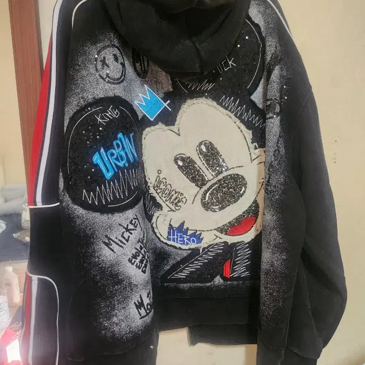 [BUNJANG] Mickey Mouse Vintage Hoodie Zip-up Jacket / 미키마우스 빈티지 후드 짚업 자켓