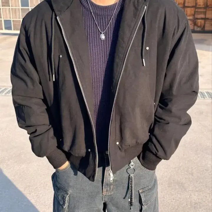 [BUNJANG] Rivet Work Padded Jumper / 새상품 리벳 워크 패딩 점퍼 free(100-105)